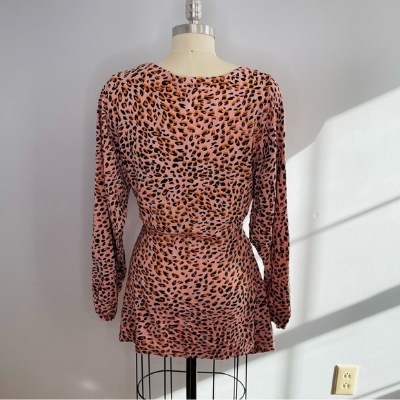 Thief & Bandit Animal Print Mini Dress- Long Sleeve- Oversized- Size Small - Picture 7 of 8